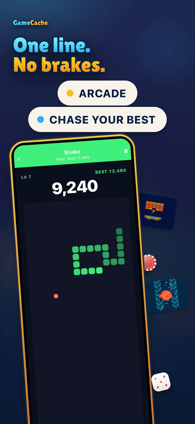 App Store panel 3 of 8: Snake in play