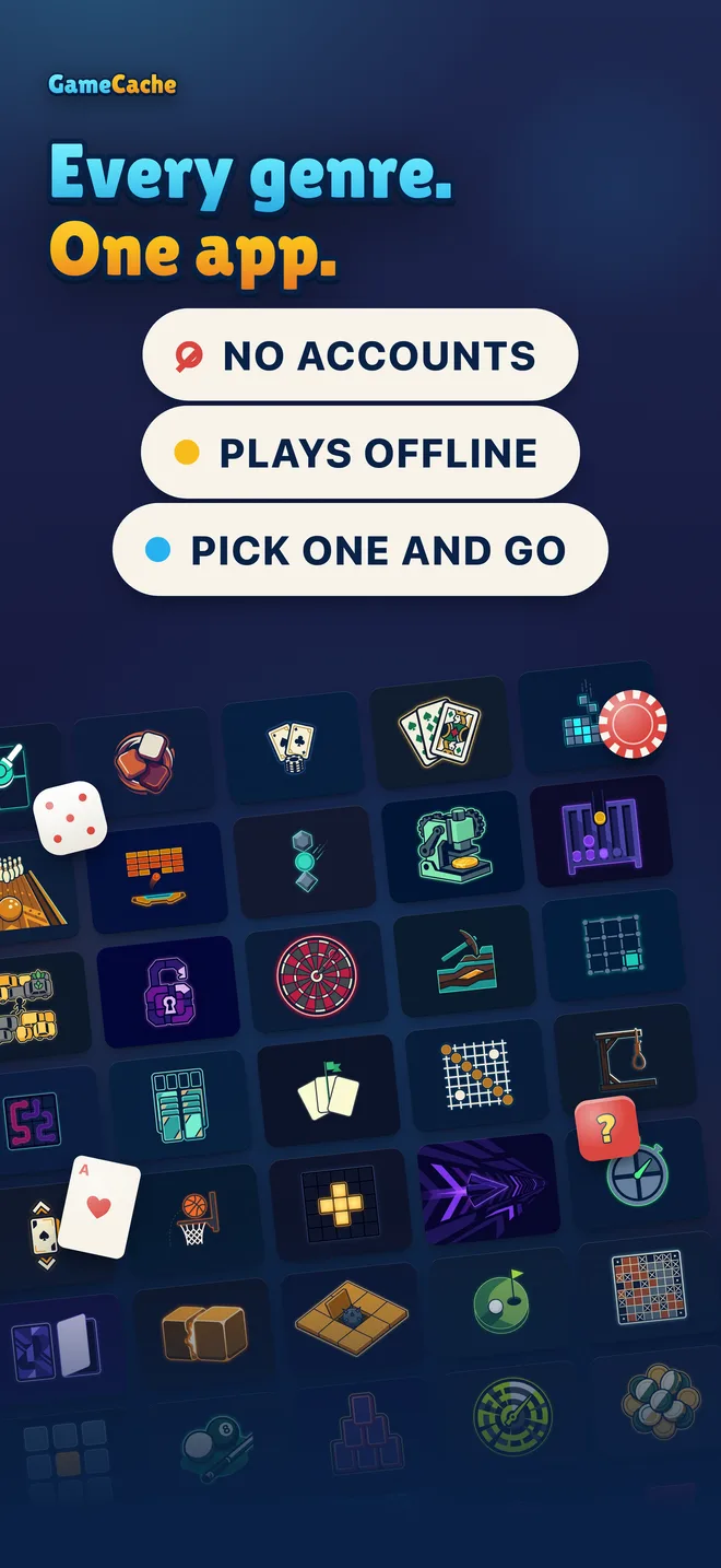 App Store panel 8 of 8: the wall of game covers
